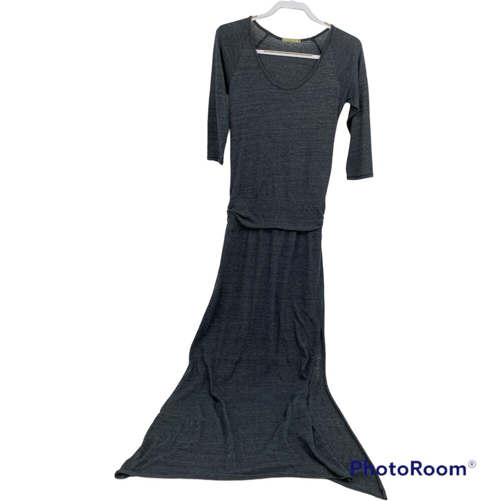 Alternative Apparel Roadtrip 3/4 Sleeve Maxi Dress Gray Medium